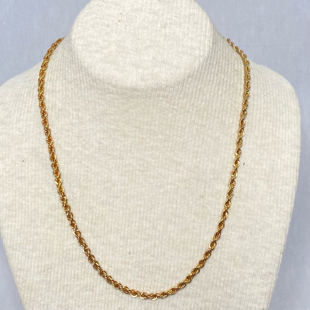 💎Talbots Gold Tone Chain Neclace Spiral Twist Link Vintage Lobster Clasp